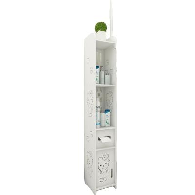 China Transitional Bathroom Cabinet 2021 Bathroom Toilet Rack Side Shelf Tall Standing Corner Shelf Bracket for sale