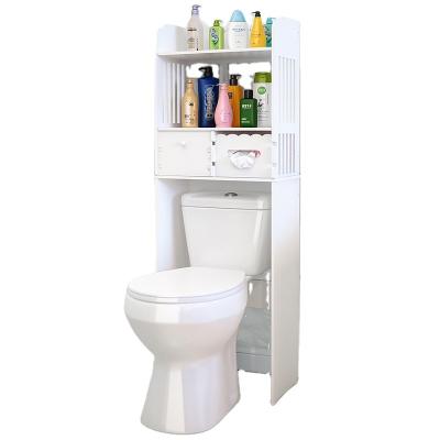 China Sustainable Bathroom Shelf Storage Toilet Rack Shelf Above Floor-Standing Toilet Storage Cabinet For Bathroom for sale