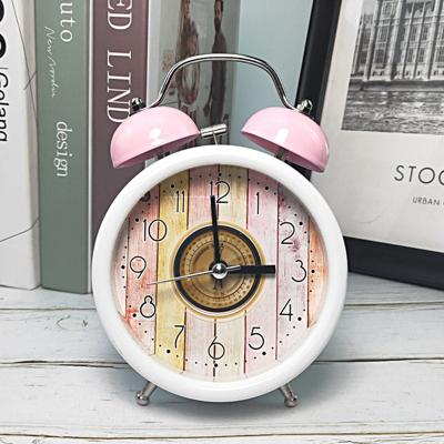 China Table Antique Loud Red Alarm Clock Bell Manufacturer Price Simple Home Style Wall Clock for sale