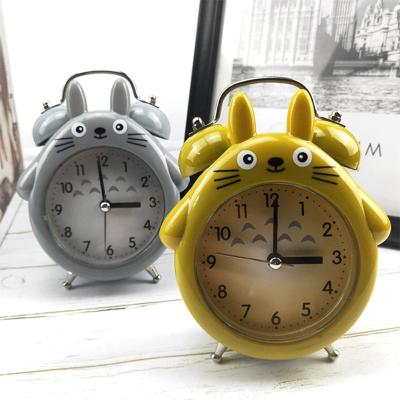 China Calendars Cartoon Battery Powered Cute Yellow Cat Wave Sports Children Student Silent Alarm Clock for sale