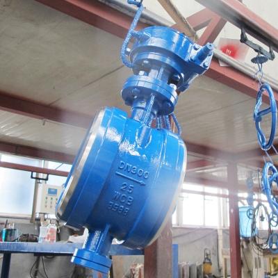 China Triple Eccentric Manual Gearbox End Weld Butterfly Valve For Gas for sale