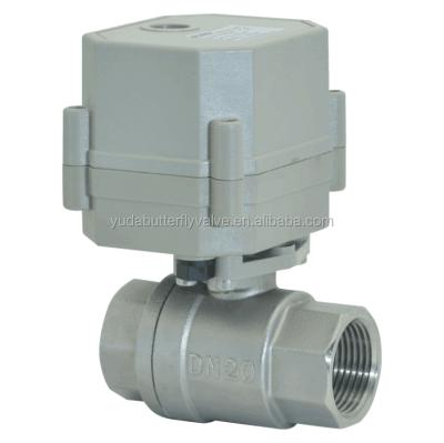 China General Screw Connection 220V DN20 Female Electric Ball Valve for sale