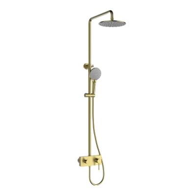 China With FARMER Hotel Shower Faucet Rain Shower Slide Bar New Black Bathroom Brass Brushed Gold Shower Set for sale