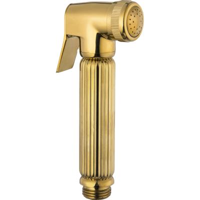 China Excellent Tactility Firmer Bathroom Accessories BRASS Set With Pipe Toilet Bidet Handheld Gold Plated Shattaf Set for sale