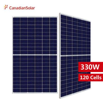 China CanadianSolar 5bb Hiku 330w Solar Power System 25 Years Half Warranty Poly Perc Module Solar Panel Cells for sale