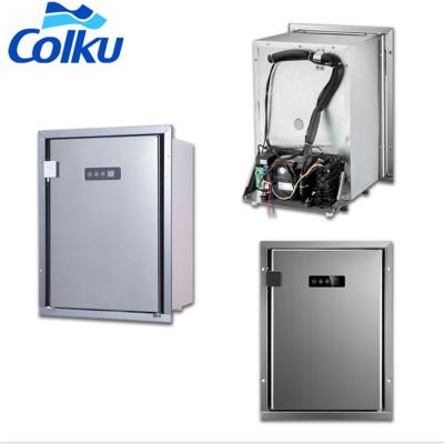 China Sports Stainless Steel Travel Sightseeing Car Fridge Boat Yacht Caravan 12v 24V Marine Fridge with Dual Zones for RV for sale