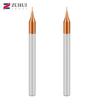 China Micro Endmill CNC Milling Machining High Quality Tungsten Carbide For End Mill 4 Flute Milling Cutter Mini HRC 55 Bits Micro Silver Plated for sale