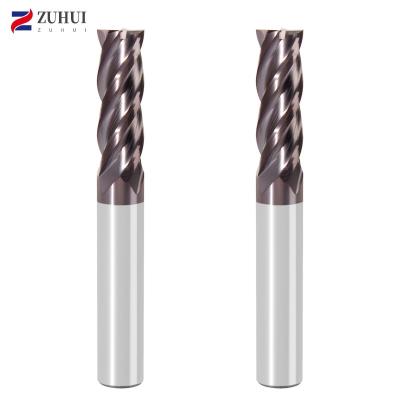 China CNC Machining Hrc55 4 Flute Cutting Tool Tungsten Carbide Milling CNC Machine Tool for sale