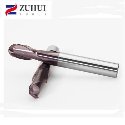 China High Quality CNC Tungsten Ball Nose End Mill Cutter Cnc Milling Machining Tooling for sale