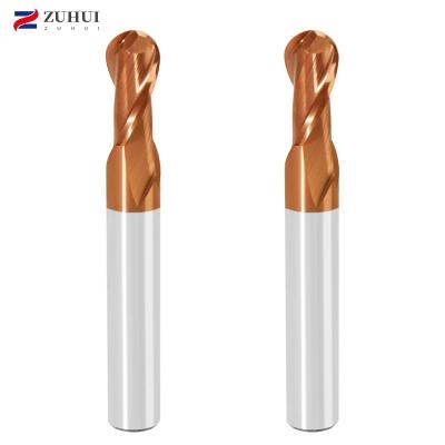 China CNC Machining Hrc55/60/65 Anca Machine With Coating 2 Aluminum/4 Flute Square Tungsten CNC End Mills/6 Flute Milling Flute Ball Nose 3 Flute for sale