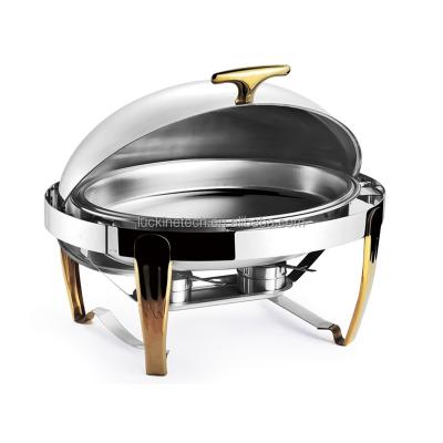 China Direct wholesale luxury gold stainless steel chafing dish buffet oval chafing dish price from 201 stainless steel factories for sale