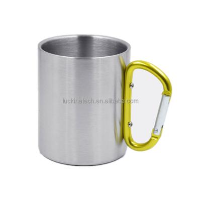 China 220ml Disposable Outdoor Camping Stainless Steel Coffee Cup Stainless Steel Lock Mug Customized Cups With LOGO for sale