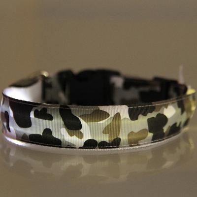 China Luminous Camouflage Dog Collar Pet Collar Supplies Adjustable Pet Collar for sale