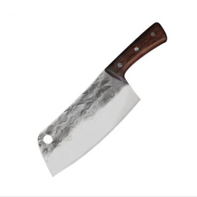 China Viable Hand Forged Meat Cleaver 7 Inch Chef's Knife Outdoor Butcher Hammered Chopper Boning Knife For Home Camping for sale