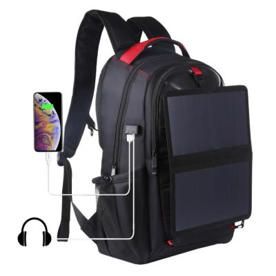 China With HAWEEL 14W USB Solar Power Dual Shoulders Laptop Foldable Removable Outdoor Portable Backpack for sale