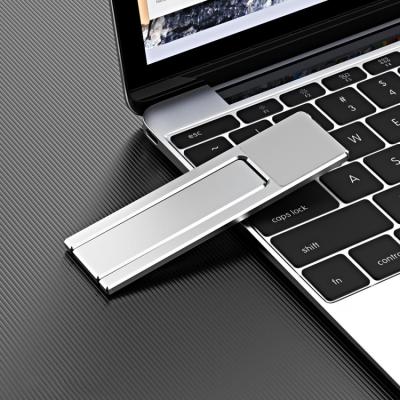 China Aluminum Alloy Notebook Sticker Back Extension Frame Portable Folding Magnetic Mobile Phone Holder (Silver) for sale