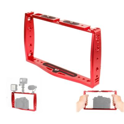 China Handheld Dual Camera Diving Rig Cage Underwater Case Grip Bracket Stabilizer Extension Phone Clamp for Go pro HERO9 /8 /7 245 x 38 x 142 mm for sale