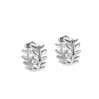 China FASHIONABLE Hollow Earring S925 Sterling Silver Leaf Design Jewelry for sale