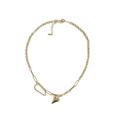 China Newest Hiphop Style Hip Hop Clavicle Chain Heart Design Pendant Necklace for sale