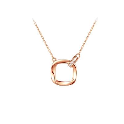 China 18k Gold Classic Pending High Quality Luxury Classic Diamond Necklace Pendant Necklace for Ladies or Teens for sale