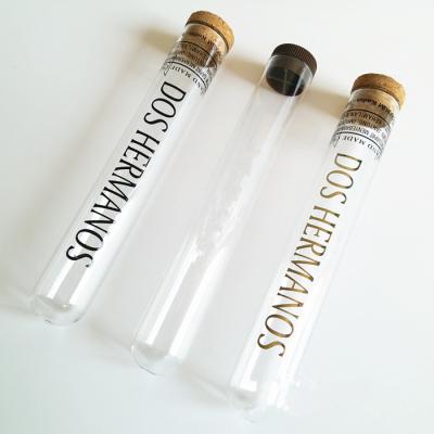 China Food packaging screen printing and hot stamping printing glass test tube for wine whiskey brandy cocktail honey drink for sale