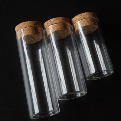 China Food Packaging Customized All Sizes Of Borosilicate Flat Bottom Glass Test Tube With Cork Stoppers for sale