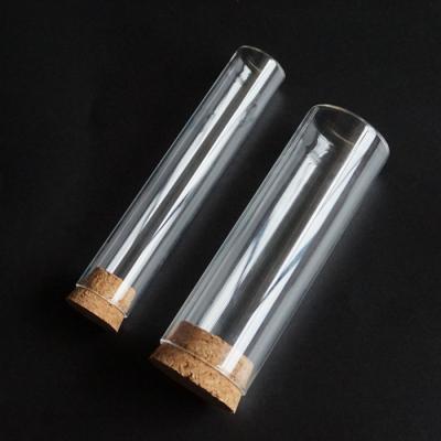 China Customized Food Packaging Flat Bottom 50ml Glass Test Tube With Cork For Wristband for sale