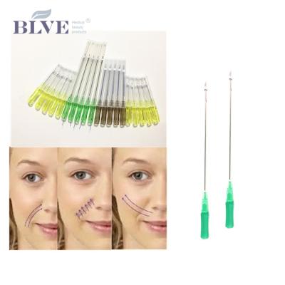 China Skin lift skin lifting 21g cannula l needle pdo 3d tooth floss burr floss lift nose wire for sale