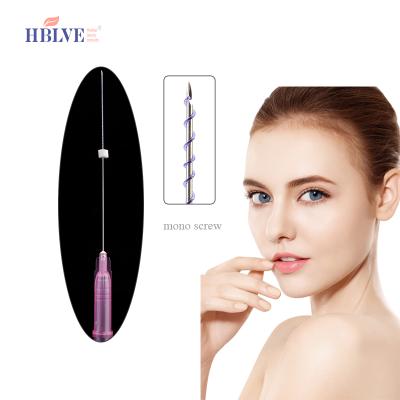 China Remove Absorbable 38MM facial lifting 27G wrinkle needle shrinking high quality mesotherapy jaw wires pdo screw thread for sale