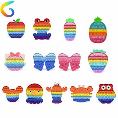 China Eco-friendly adult single silicone push noise bubble noise fidgety person custom printing toy for sale