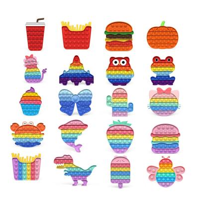 China Eco-Friendly Rainbow Colorful Custom Printing Doll Wiggle Head Chain Noises Wiggle Toy Set Fidget Toy for sale