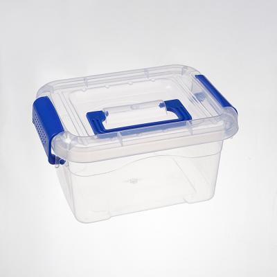 China Multi Function Multi Size Stackable Clear Container Plastic Storage Box Stored With Handle for sale