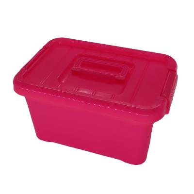 China Sample Design Large Capacity Viable High Quality Stackable Pink Plastic Storage Box for sale