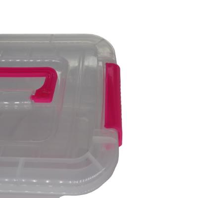 China Wholesale Transparent Medium Plastic Viable Storage Bins Pink Plastic Storage Box for sale