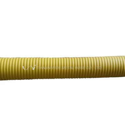 China Conveying For Natural Gas 3/4 Yellow PE Cover Stainless Steel Flexible Gas Hose for sale