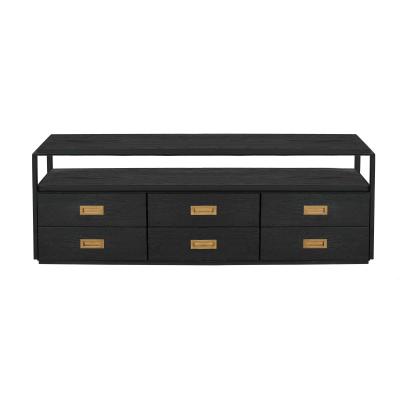 China Wholesale High Quality Fashionable Modern Furniture NK07 Black 160x40x55 Oak+metal Living Room TV Stand Luxury Cabinet TV Stand for sale