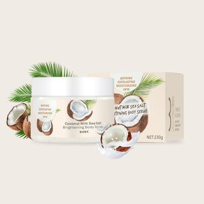 China Organic Exfoliator Coconut Milk Sea Salt Scrubs Exfoliating Deep Cleaning Whitening Body Scrub for sale