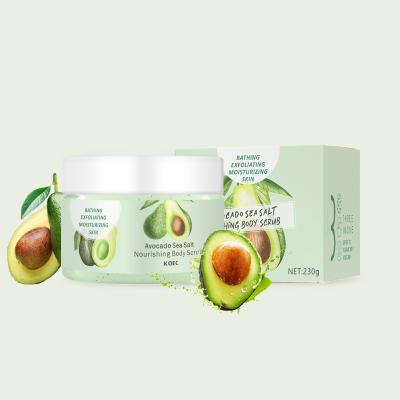 China Organic Exfoliator Avocado Sea Salt Scrubs Exfoliating Deep Cleaning Whitening Body Scrub for sale