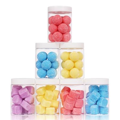 China Hotel Spa Home Spa Organic Fruit Whitening Shea Face and Body Foaming Cubes Balls Candy Exfoliate Body Sugar Scrubs for sale