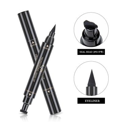 China Waterproof Black Makeup Waterproof Water Activated 2 Adhesive Liquid In 1 Eyeliner Stamp for sale