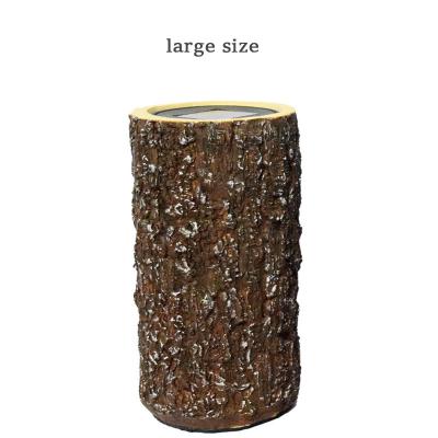 China Outdoor Waterproof Solar Power Resin Lamp Outdoor Waterproof Solar Power Resin Tree Decoration Stump Tree Decor Landscape Art Wooden Garden Pole Post Light for sale