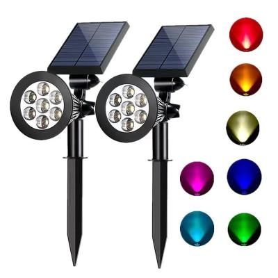 China Rotating Solar Garden LED Lawn Lamp Spotlight Waterproof Light Control Inserting Floor Garden Light Outdoor Adjustable Garden Lamp for sale