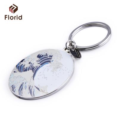 China Newest Design Metal Factory Oval Shape Directly Customized Metal Key Chain for sale