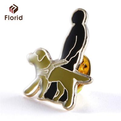 China China Design Custom Form Printing Logo Epoxy Coated Dog Walking Enamel Lapel Pin for sale