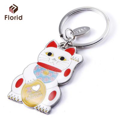 China Fashionable Key Ring Custom Cartoon Logo Metal Die Cast Metal Key Chain Maker for sale