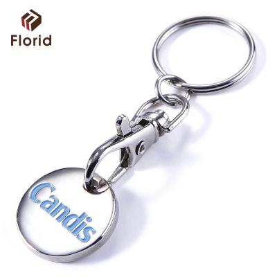 China Custom Europe Alibabab Metal Trolley Coin Keychain for sale