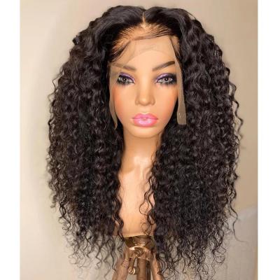 China Curly Curl Factory Directly Supply Female Long Curly Human Hair Lace Front Wig Black Wigs for sale