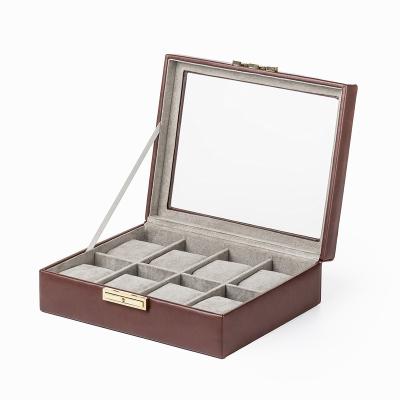 China PU leather PU PVC luxury watch organizer box watch boxes cases custom logo watch box 6 slot for sale