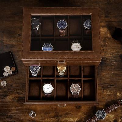 China PU leather watch boxes cases watch box 20 slot watch box luxury for sale