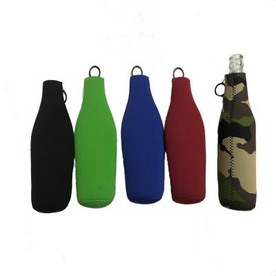 China Durable Collapsible Neoprene Insulators Party Beverage Cooler Beer Bottle Cooler Sleeves With Zipper for sale